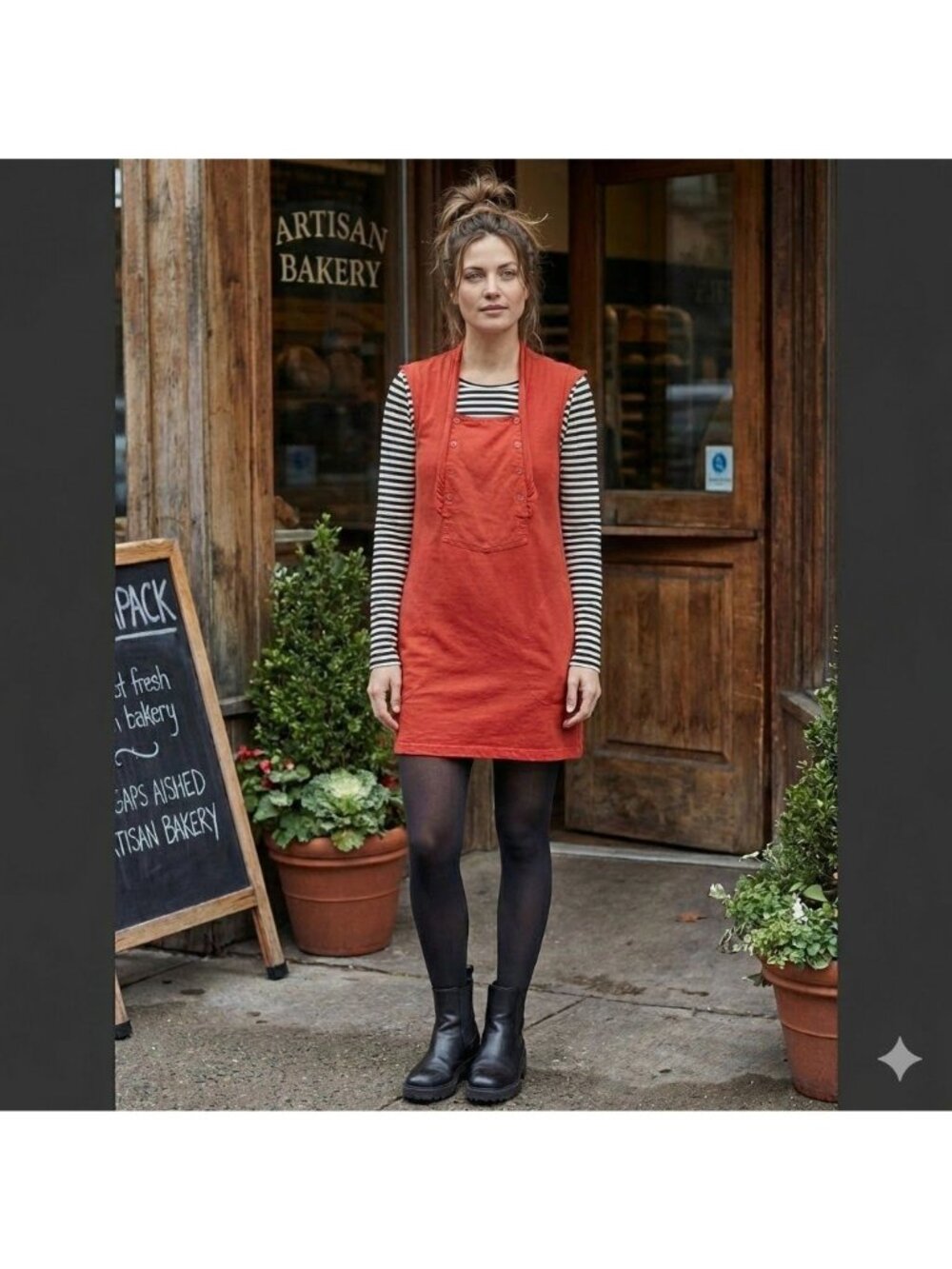 Prairie Underground Orange Sleeveless Button Tunic Mini Lagenlook Blouse Small
